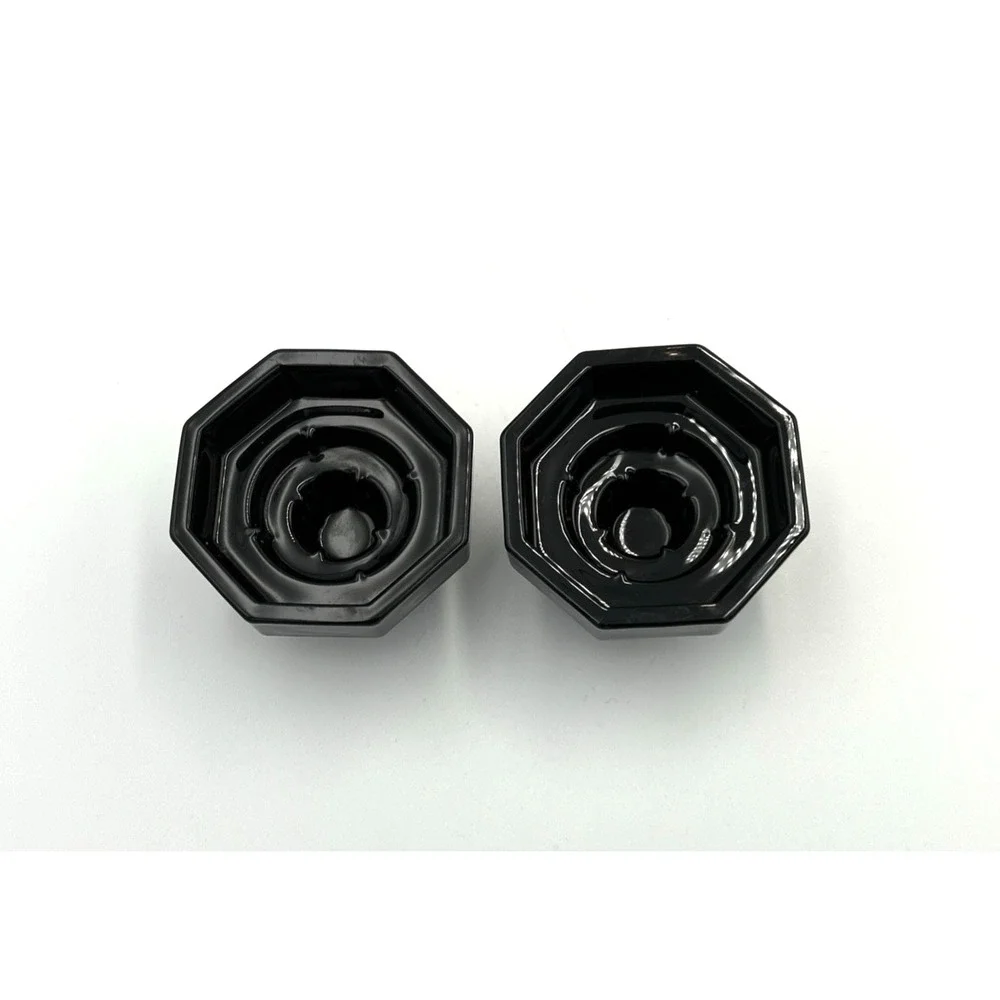 Vtg Arcoroc France Octime Black Tempered‎ Glass Candlestick Holders Taper Votive